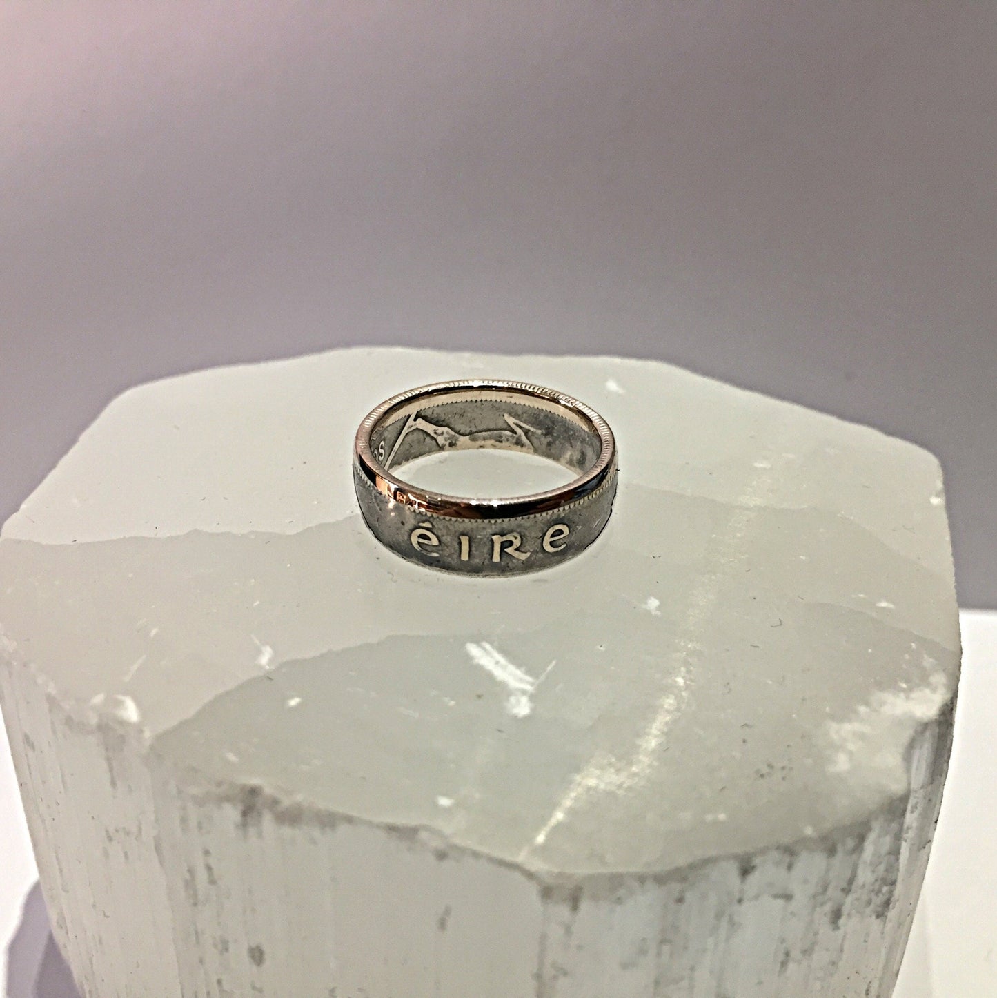 Bague pièce de monnaie 1 Shilling d’Irlande en argent (coin ring)