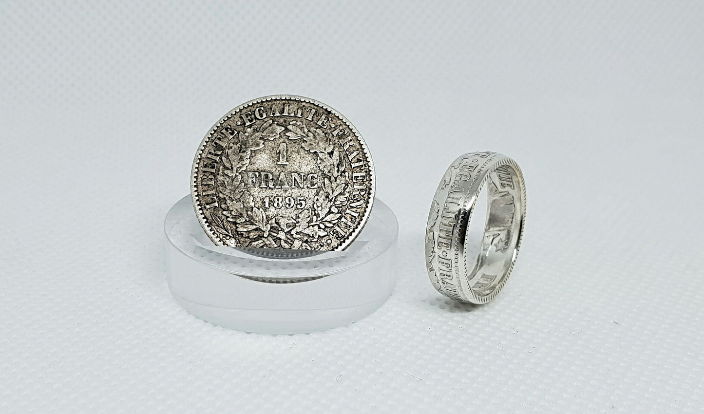 Bague pièce de monnaie 1 Franc Cérès en argent (coin ring)