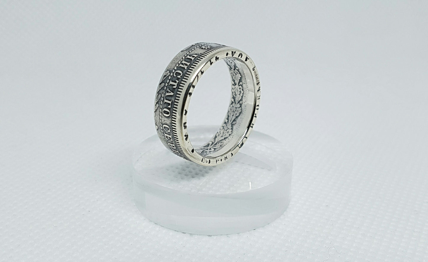 Bague pièce de monnaie 1/2 Ruble-Poltina de Russie en argent (coin ring)