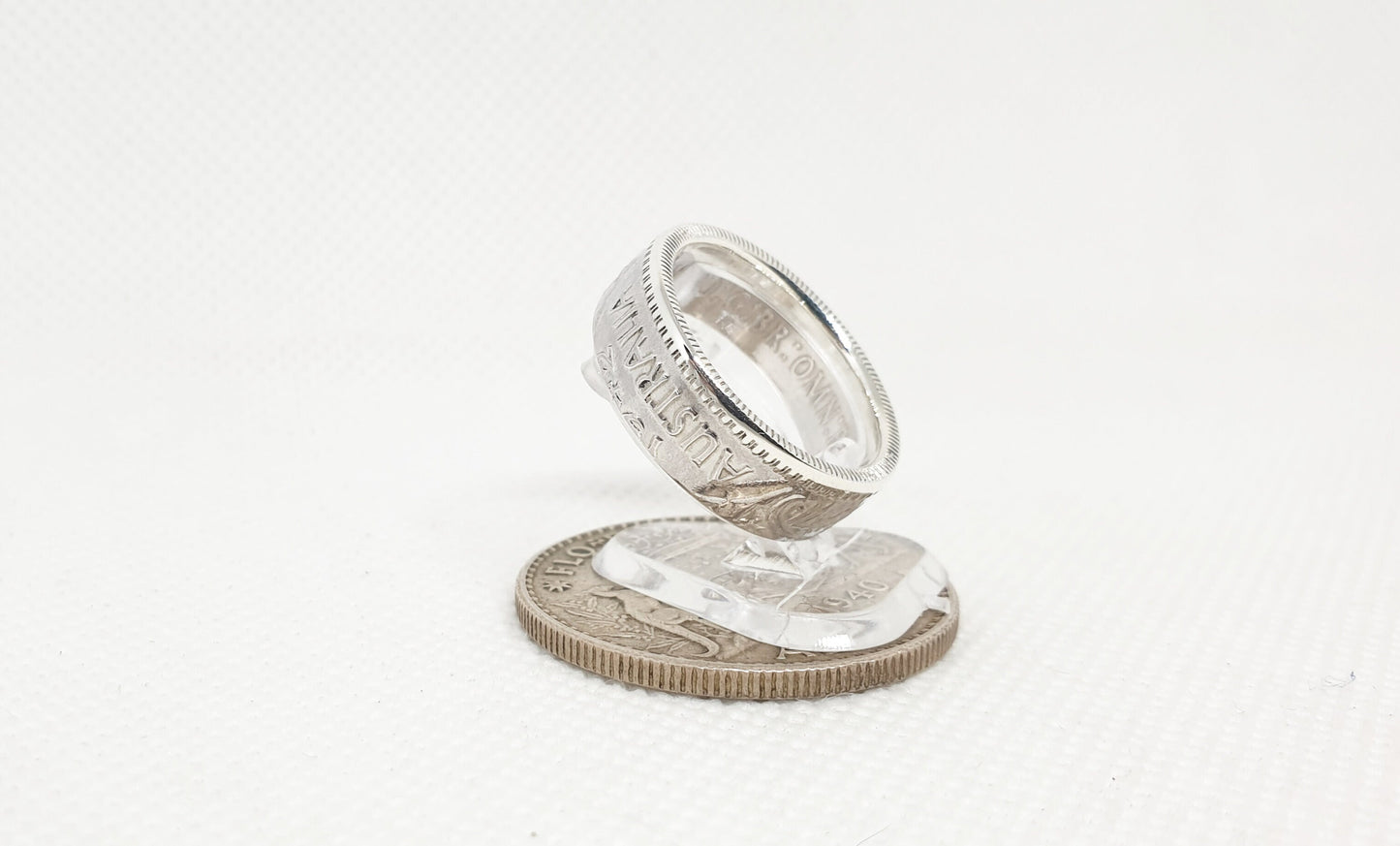 Bague pièce de monnaie 1 Florin d'Australie en argent (coin ring)