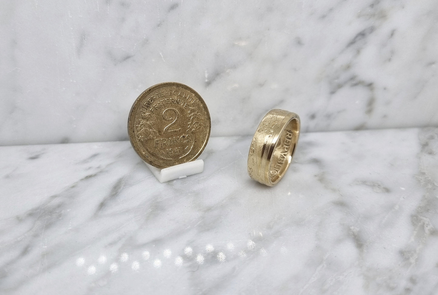 Bague pièce de monnaie 2 Francs Morlon (coin ring)