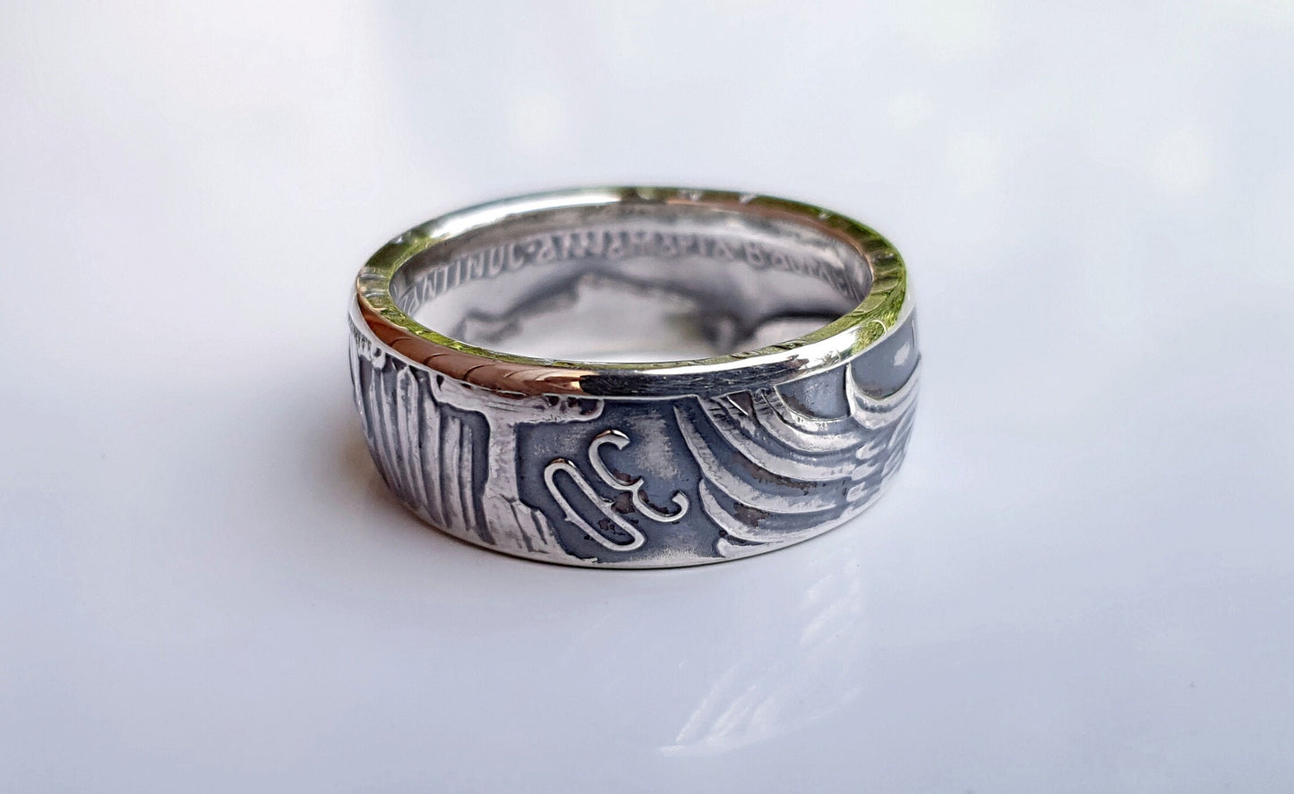 Bague pièce de monnaie 30 Drachmes de Grèce en argent (coin ring)