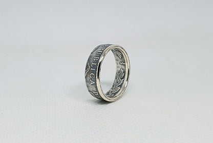 Bague pièce de monnaie 1 Peso du Chili en argent (coin ring)