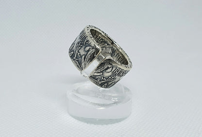 Bague pièce de monnaie 1 Thaler Marie Thérèse d'Autriche refrappée en argent (coin ring)