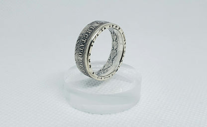 Bague pièce de monnaie 1/2 Ruble-Poltina de Russie  en argent (coin ring)