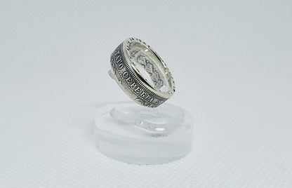 Bague pièce de monnaie 1/2 Ruble-Poltina de Russie  en argent (coin ring)