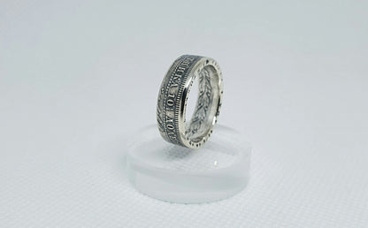 Bague pièce de monnaie 1/2 Ruble-Poltina de Russie  en argent (coin ring)