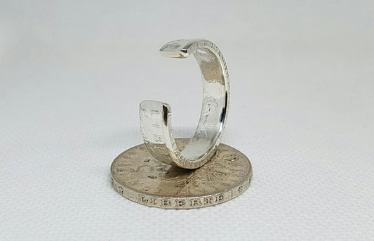 Bague pièce de monnaie 5 Francs Semeuse ouverte en argent (coin ring)