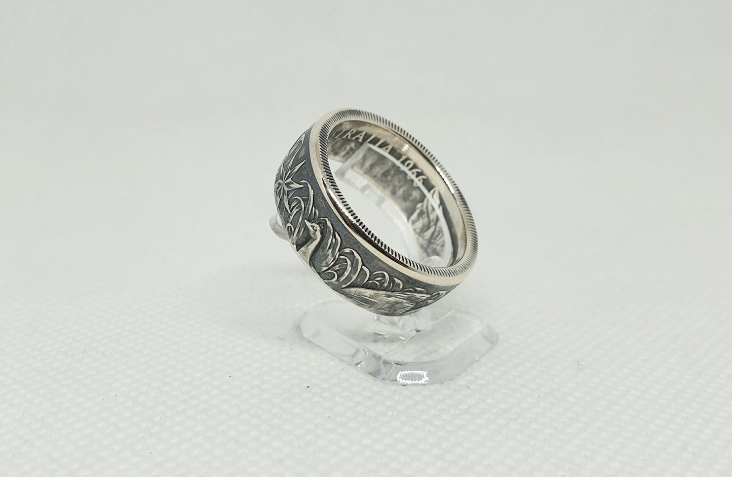 Bague pièce de monnaie 50 Cent d'Australie en argent (coin ring)