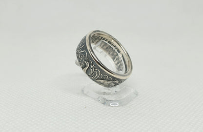 Bague pièce de monnaie 50 Cent d'Australie en argent (coin ring)