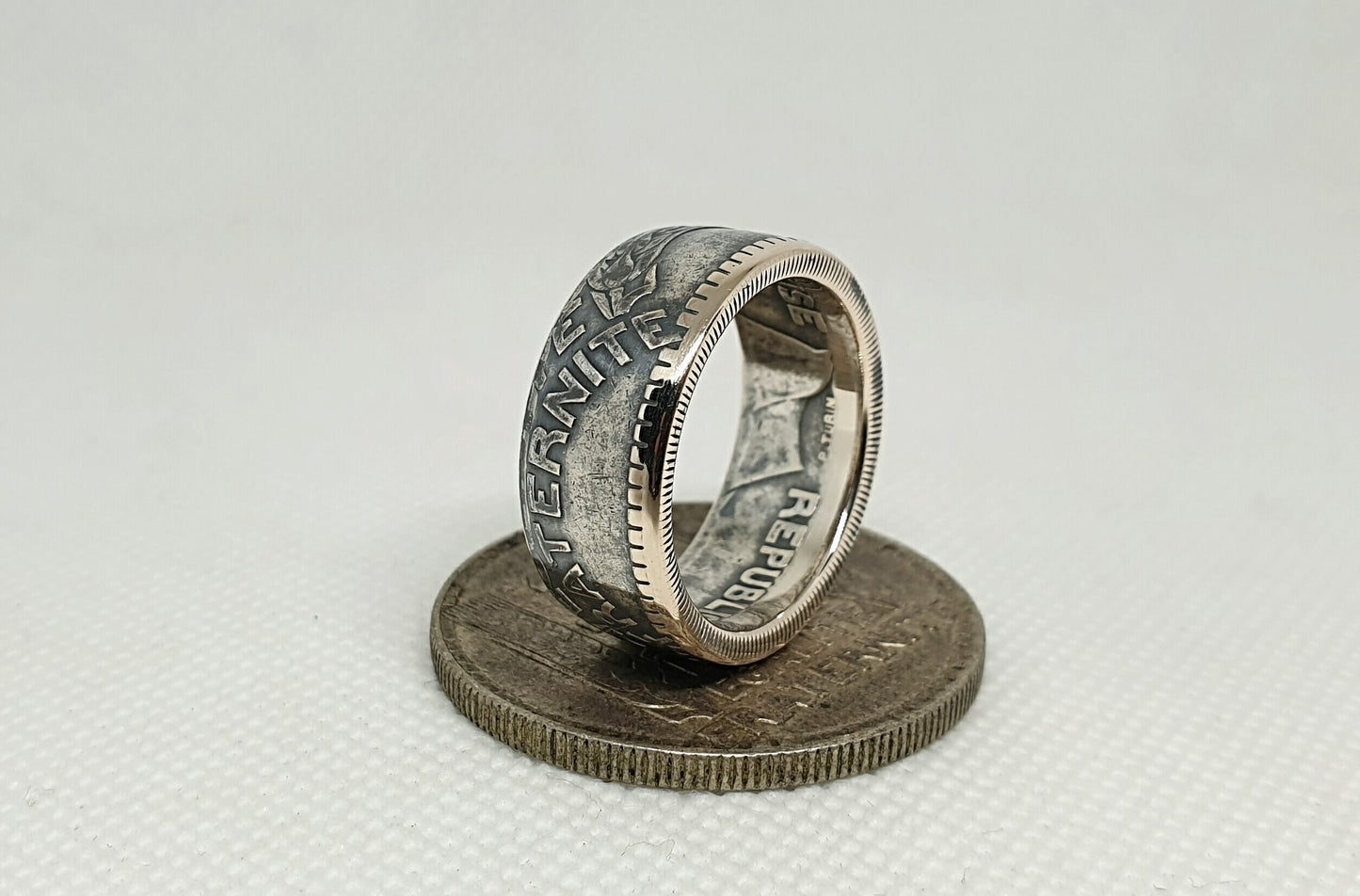 Bague pièce de monnaie 20 Francs Turin en argent (coin ring)