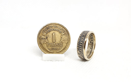 Bague pièce de monnaie 1 Franc Morlon (coin ring)