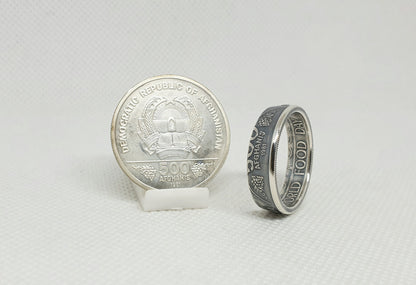 Bague pièce de monnaie 500 Francs Afghanis en argent (coin ring)