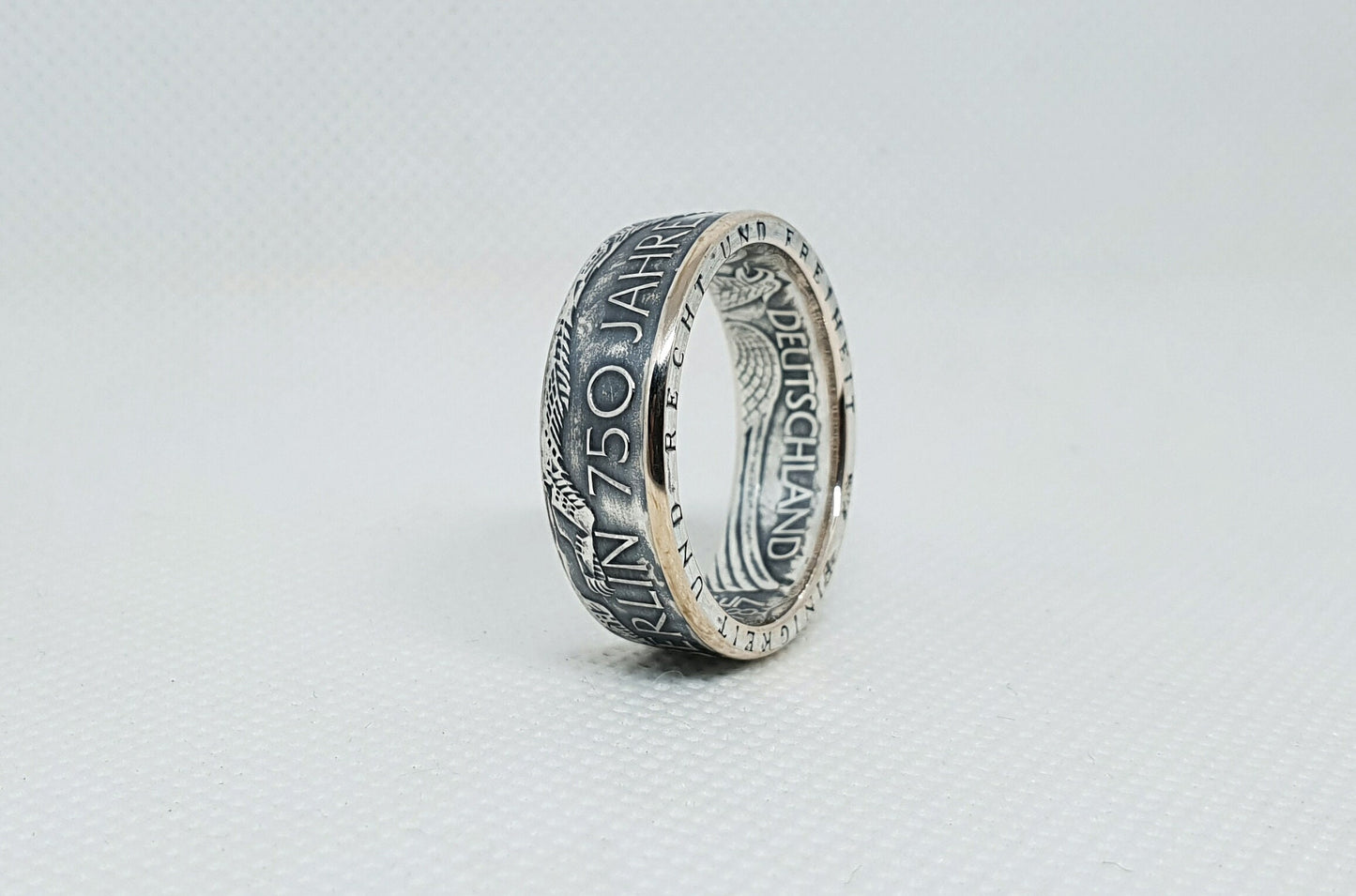 Bague pièce de monnaie 10 Deutsche Mark Berlin d'Allemagne (coin ring)