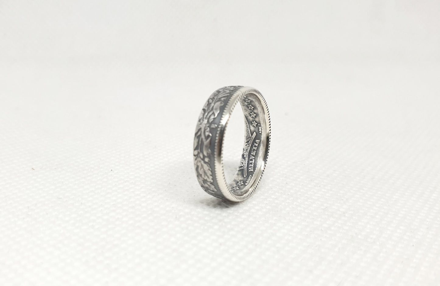 Bague pièce de monnaie 1 Franc Suisse en argent (coin ring)