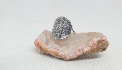 Bague pièce de monnaie 1 Dirham du Maroc en argent