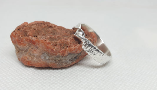 bague rustique morceau de la lune en argent sterling (ruban moebius)