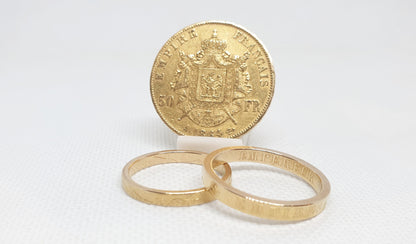 Bagues pièce de monnaie 50 Francs Napoléon III en or (coin ring gold)