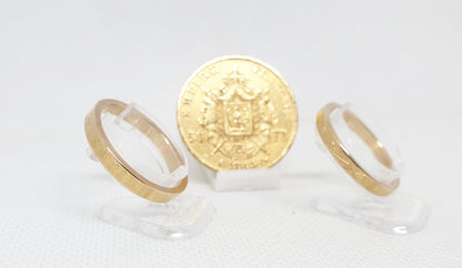 Bagues pièce de monnaie 50 Francs Napoléon III en or (coin ring gold)