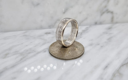 Bague pièce de monnaie 1 Peso du Chili en argent (coin ring)