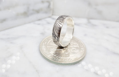 Bague pièce de monnaie 500 Kronur d'Islande en argent style alliance (coin ring)