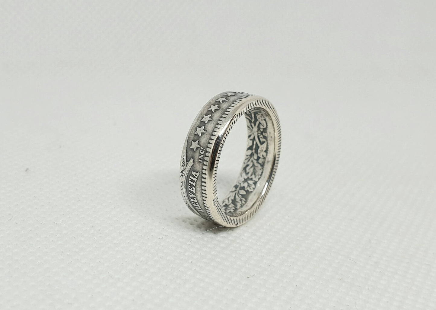 Bague pièce de monnaie 2 Francs Suisse en argent (coin ring)