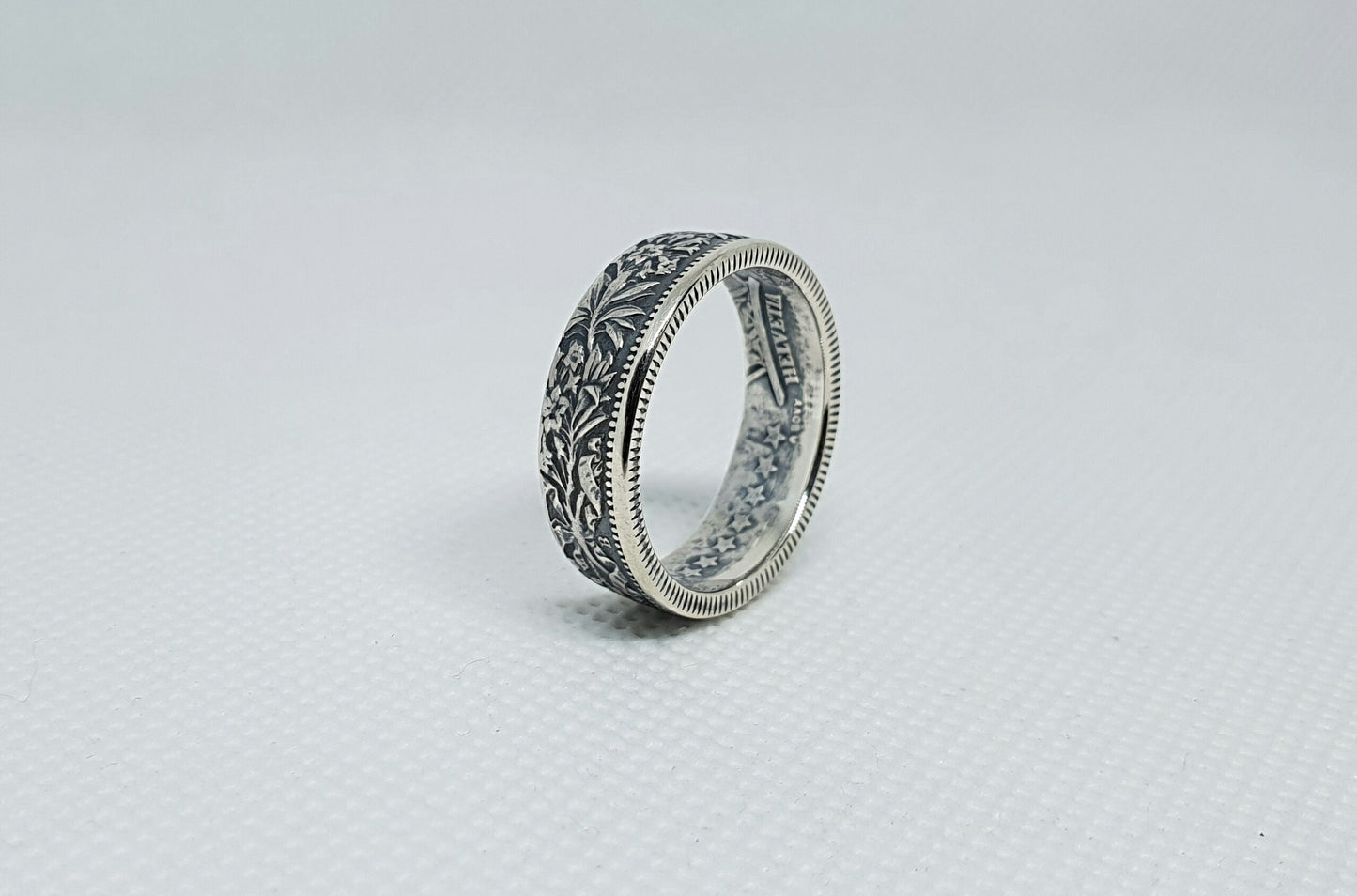 Bague pièce de monnaie 2 Francs Suisse en argent (coin ring)