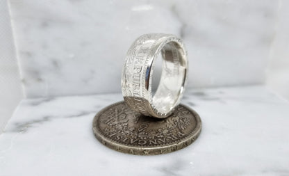 Bague pièce de monnaie 5 Francs Cérès en argent (coin ring)