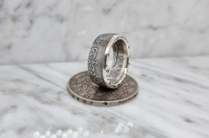 Bague pièce de monnaie 5 Lires d'Italie en argent (coin ring)