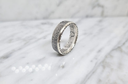 Bague pièce de monnaie 5 Francs Semeuse en argent (coin ring)