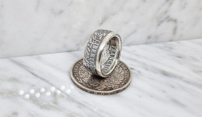 Bague pièce de monnaie 5 Francs Cérès en argent (coin ring)