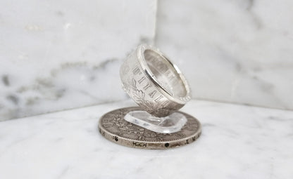 Bague pièce de monnaie 5 Lires d'Italie en argent (coin ring)