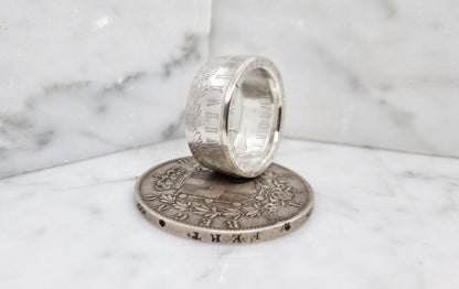 Bague pièce de monnaie 5 Lires d'Italie en argent (coin ring)