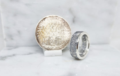 Bague pièce de monnaie 100 Francs "Panthéon" en argent (coin ring)