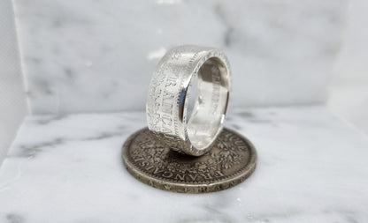 Bague pièce de monnaie 5 Francs Cérès en argent (coin ring)