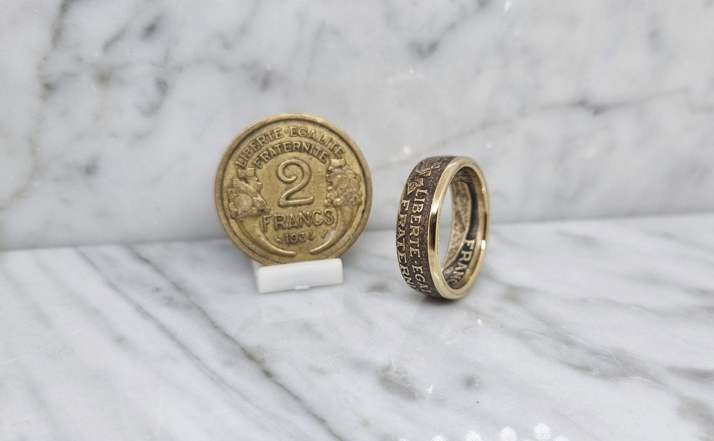 Bague pièce de monnaie 2 Francs Morlon (coin ring)