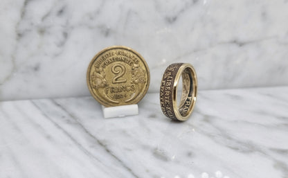 Bague pièce de monnaie 2 Francs Morlon (coin ring)