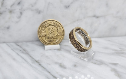 Bague pièce de monnaie 2 Francs Morlon (coin ring)