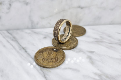 Bague pièce de monnaie 2 Francs Morlon (coin ring)