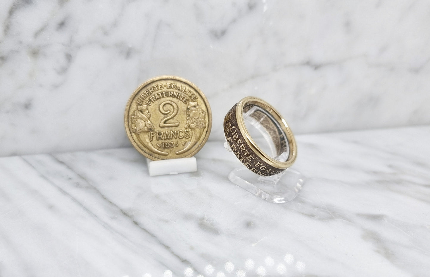 Bague pièce de monnaie 2 Francs Morlon (coin ring)