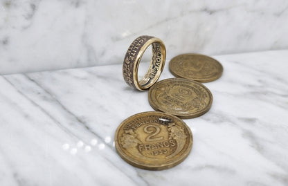 Bague pièce de monnaie 2 Francs Morlon (coin ring)