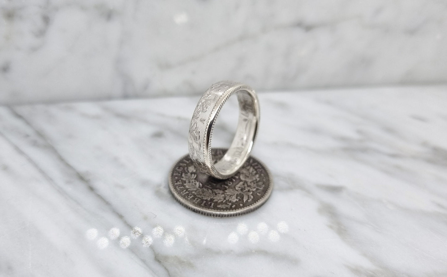 Bague pièce de monnaie 2 Francs Cérès en argent (coin ring)