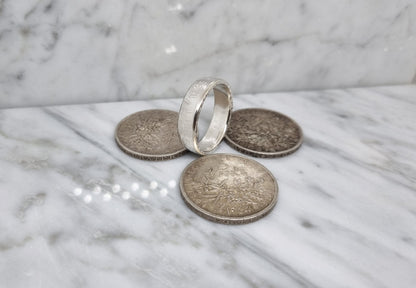 Bague pièce de monnaie 5 Francs Semeuse en argent (coin ring)