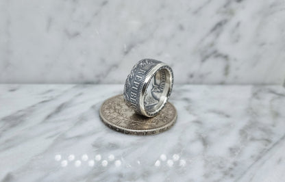 Bague pièce de monnaie 10 Francs Hercule en argent (coin ring)