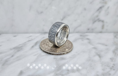 Bague pièce de monnaie 10 Francs Hercule en argent (coin ring)