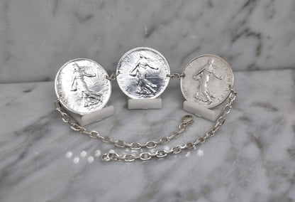 Bracelet pièce de monnaie 1 Franc Semeuse en argent