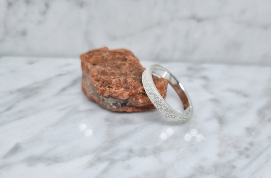 bague rustique morceau de la lune en argent sterling