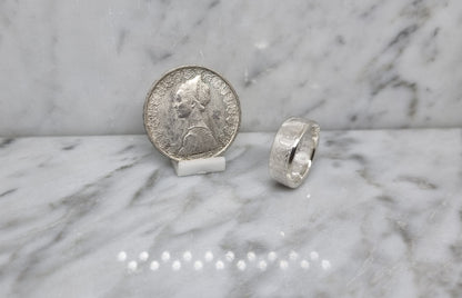 Bague pièce de monnaie 500 lires d’Italie en argent (coin ring)