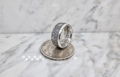 Bague pièce de monnaie 5 Francs Napoléon III en argent (coin ring)