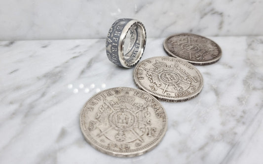 Bague pièce de monnaie 5 Francs Napoléon III en argent (coin ring)